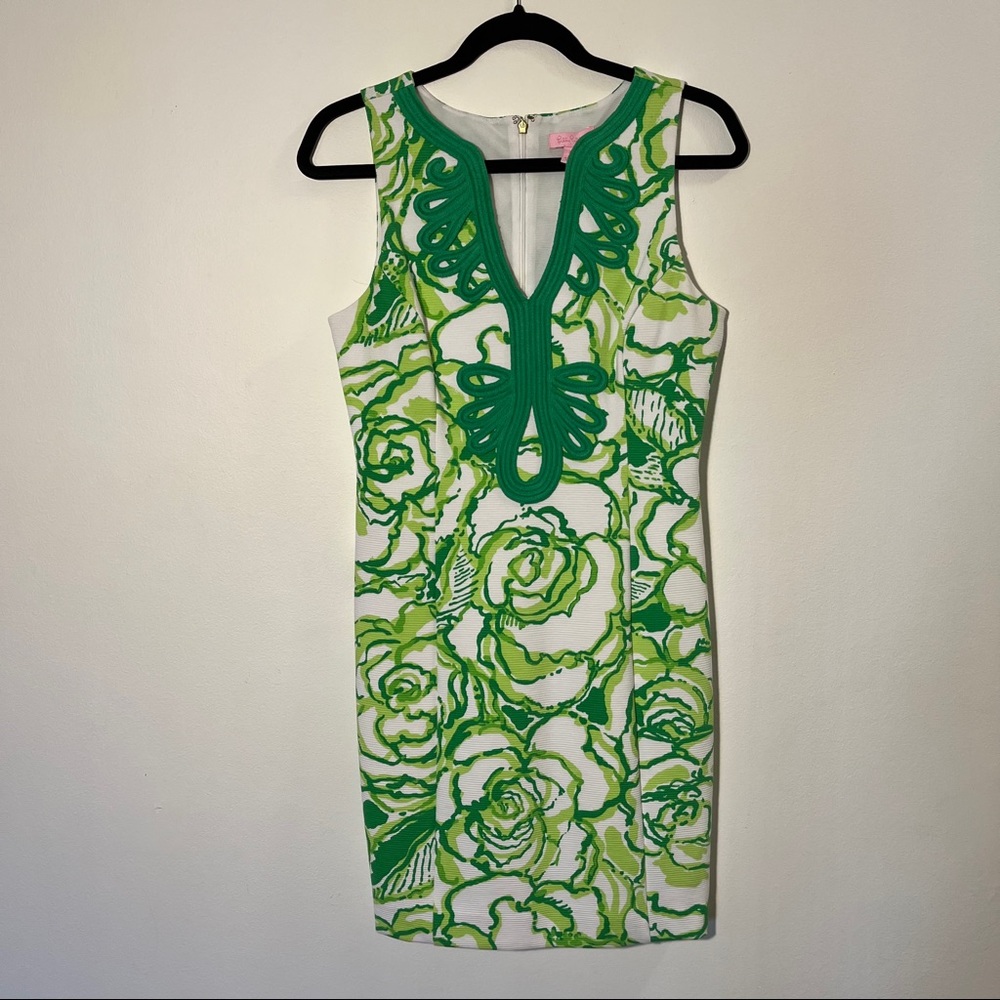 Green floral print Lilly Pulitzer shift dress